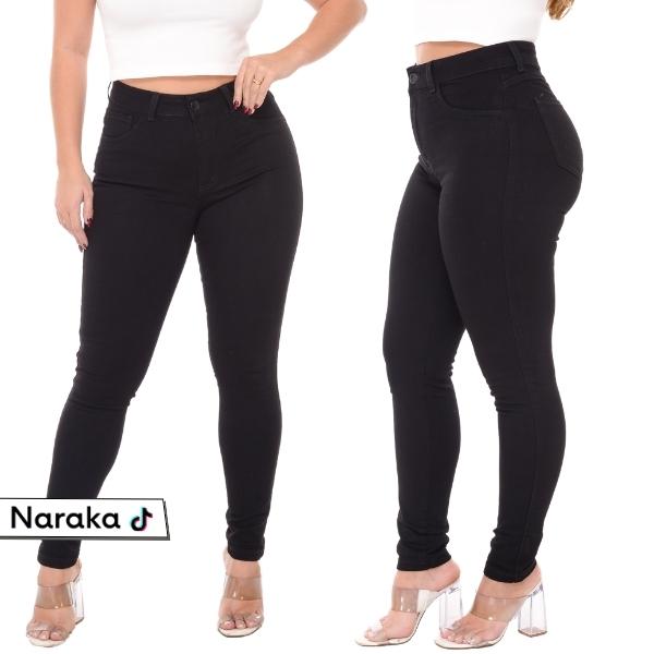 Calça Jeans Feminina Cintura Alta Skinny Levanta Bumbum