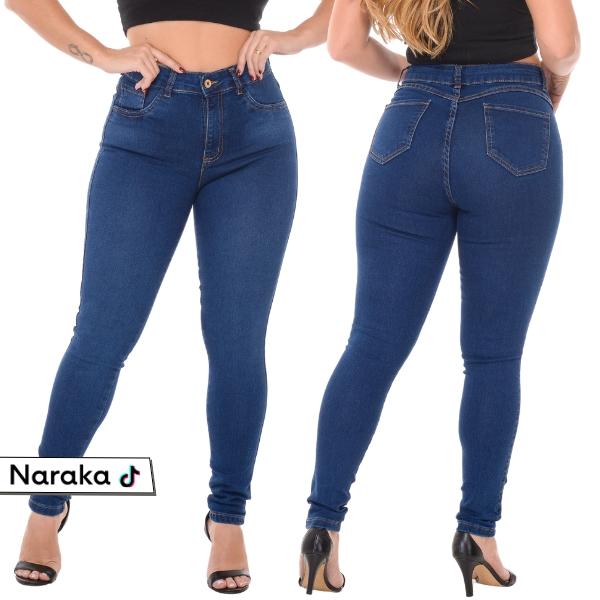 Calça Jeans Feminina Cintura Alta Skinny Levanta Bumbum