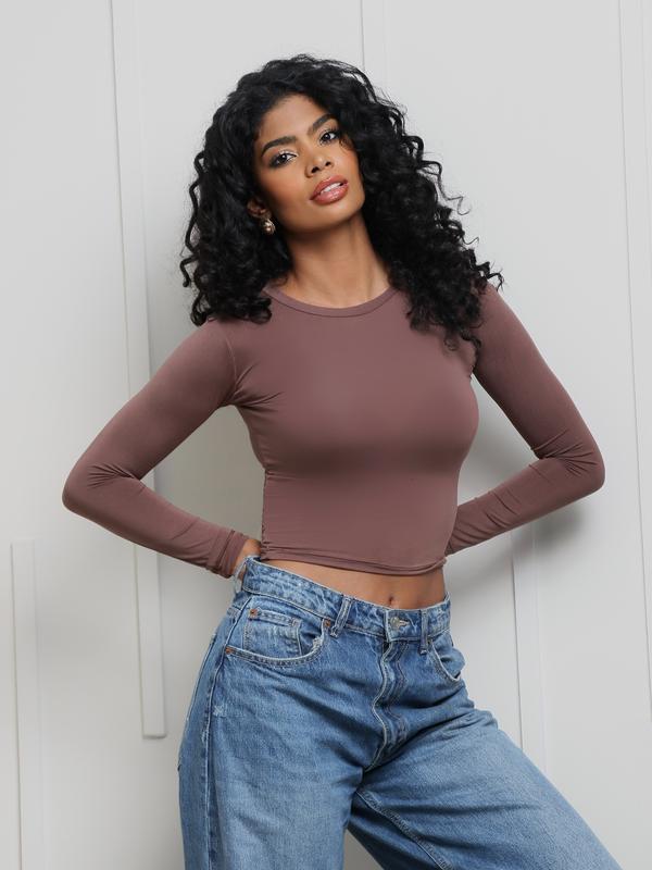 Kit com 3 - Blusa Feminina de Manga Longa