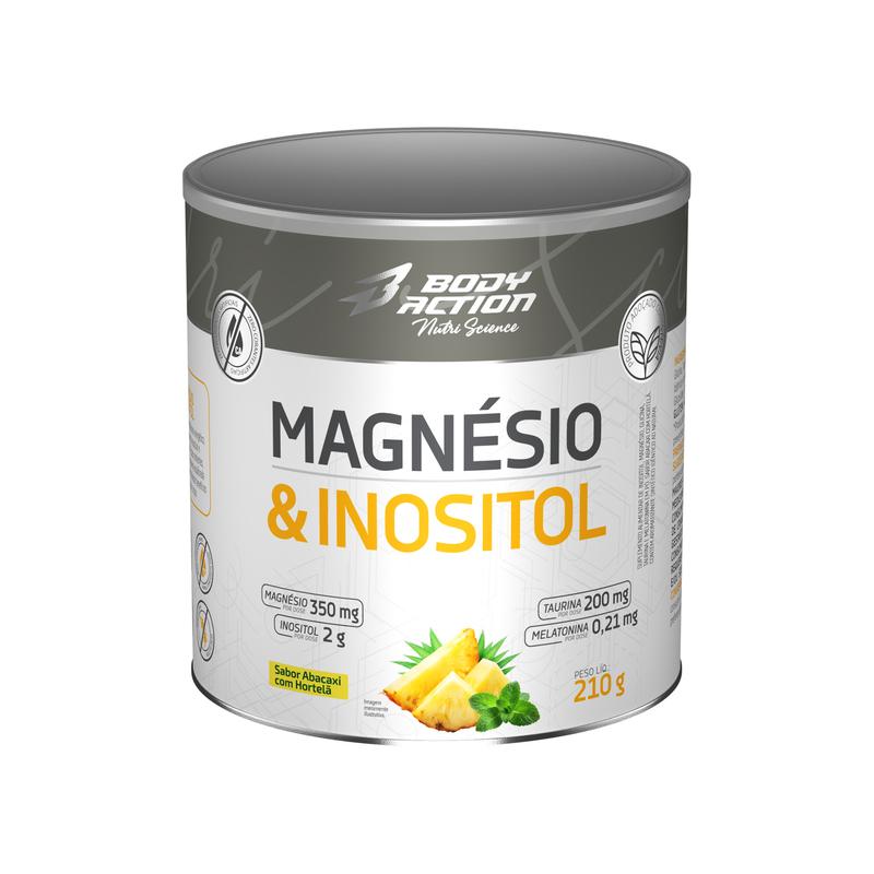 Magnésio & Inositol Bodyaction - Contém Melatonina Lata 210mg