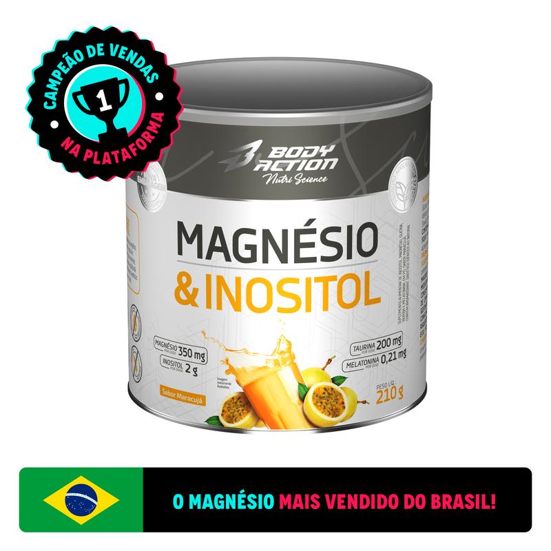 Magnésio & Inositol Bodyaction - Contém Melatonina Lata 210mg
