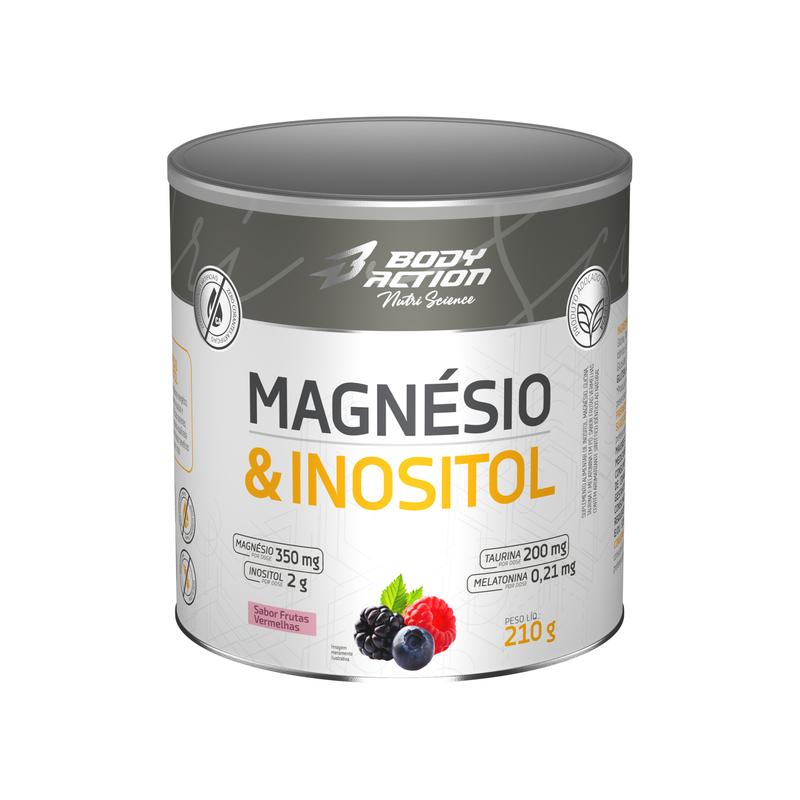 Magnésio & Inositol Bodyaction - Contém Melatonina Lata 210mg